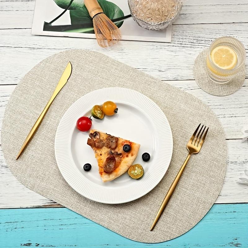 2pcs, 30x44cm, Oval Placemats, Fabric Pattern Style, Soft, High Quality and Heat Resistant, and Non-Slip, Easy to Clean, Suitable for Indoor and Outdoor Use, Perfect for Dining Tables, Desks, Kitchens, Living Rooms