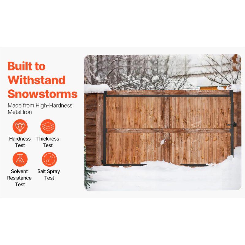 VEVOR Gate Building Kit, Fits 36 to 60 inWide Openings, Up from 6 to 7 ftHigh Fence, Adjustable Gate Building Kit, Anti Sag Full Gate Frame Kit with Latch Lock and Screws, for Wooden Fence, Iron