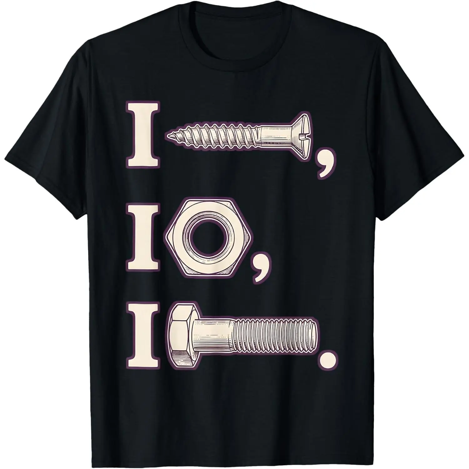 Screw Nut Bolt Funny Proud Mechanic Car for Men T-Shirt