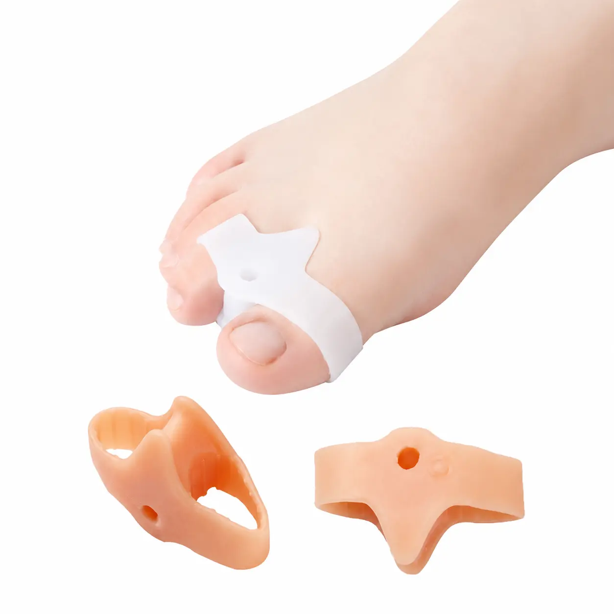 Ergonomic Silicone Toe Spacer and Hallux Valgus Corrector for Men and Women – Flexible Double-Ring Design for Natural Foot Alignment, Comfortable Wear with Shoes, Supports Arch Stability and Balanced Posture During Daily Activity