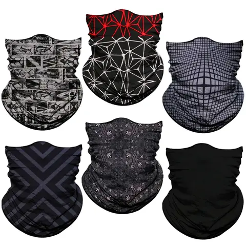 Venswell Fashionable Street Style in Black Neck Gaiter Face Mask For Men Women,Seamless Bandana Rave Face Cover Scarf Mask,Balaclava,Headband, Head Wrap,Headwear,Ideal for outdoor camping, running, cycling, motorcycling, tennis, golf, and fishing