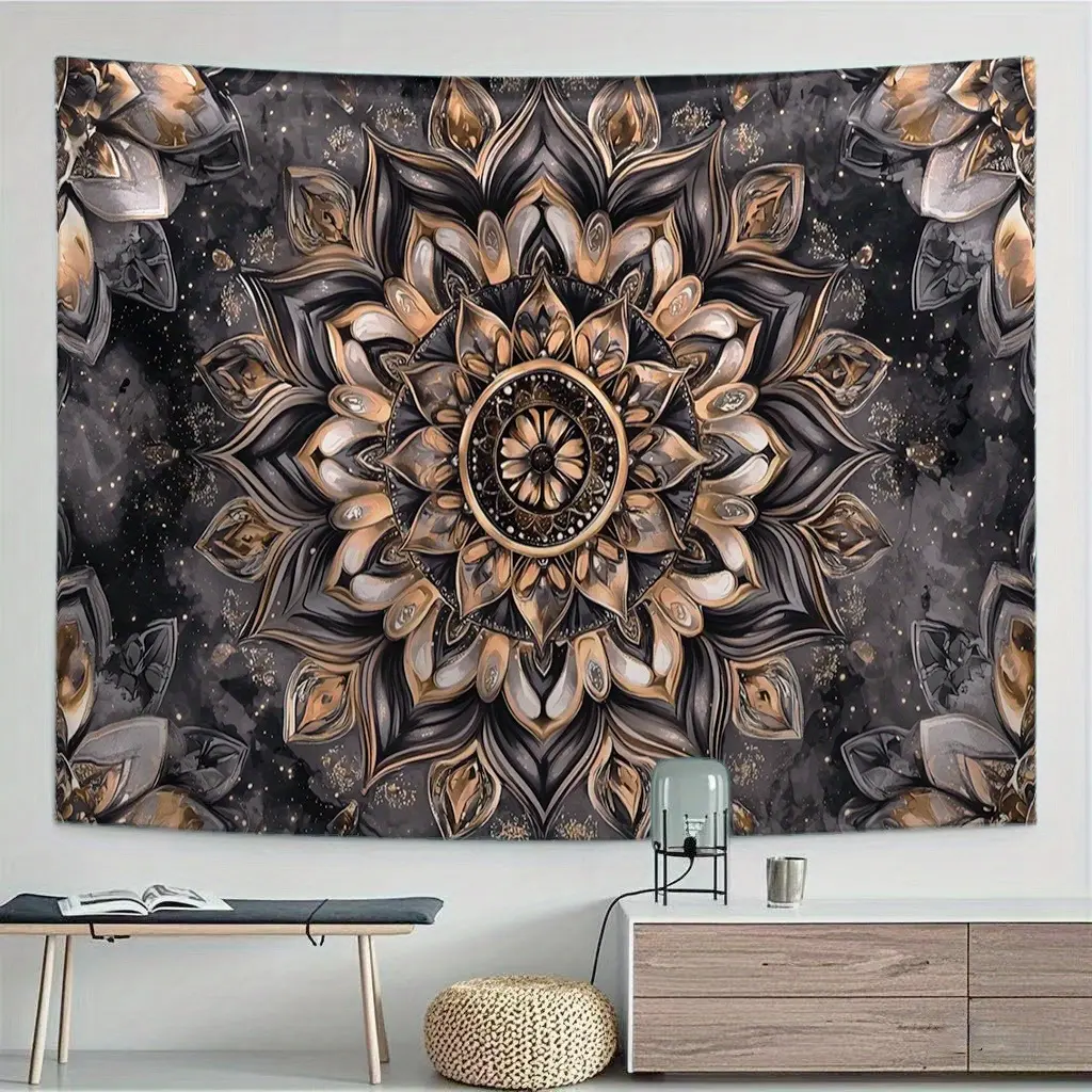 1pc Indian Mandala Shiva & Parvati Love Story Tapestry - Vertical Hindu Wall Hanging Art Suitable for, Cultural Home Décor with Free Installation Kit (Indian Mythology Wall Art)