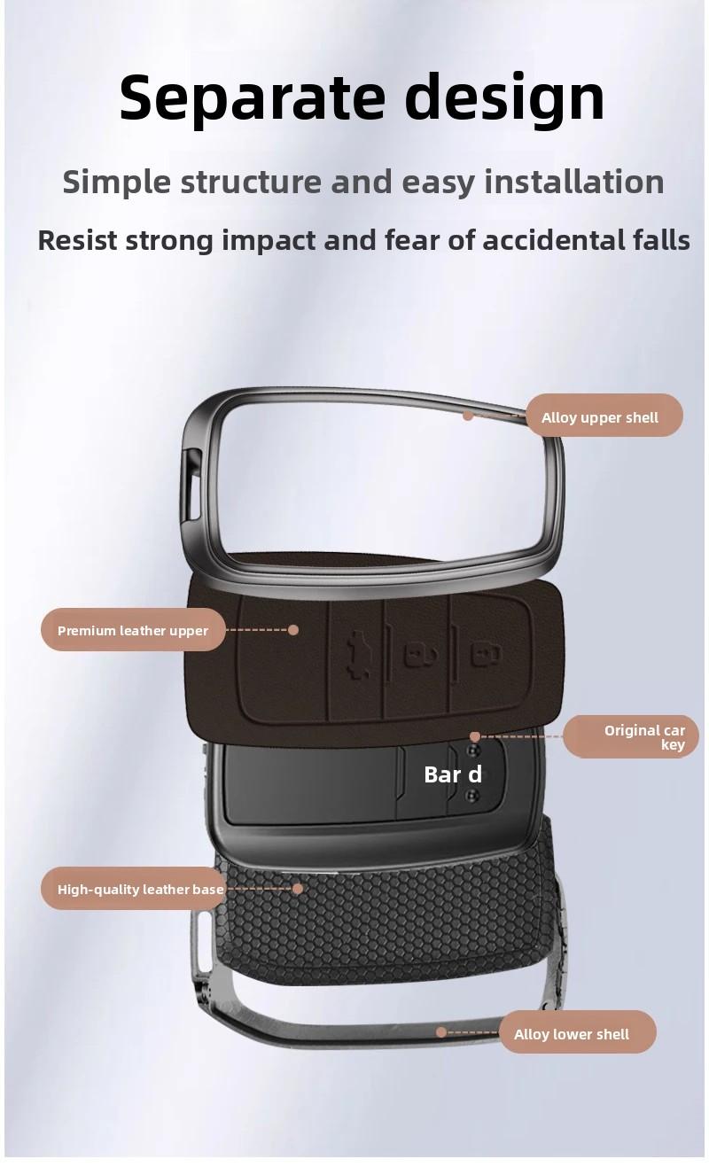 Toyota Car Key Fob Shell Case Zinc Alloy Leather for CHR Camry Corolla RAV4 Highlander C-HR Prius Land Cruiser Prado Keychain Accessories Gift for Men Family