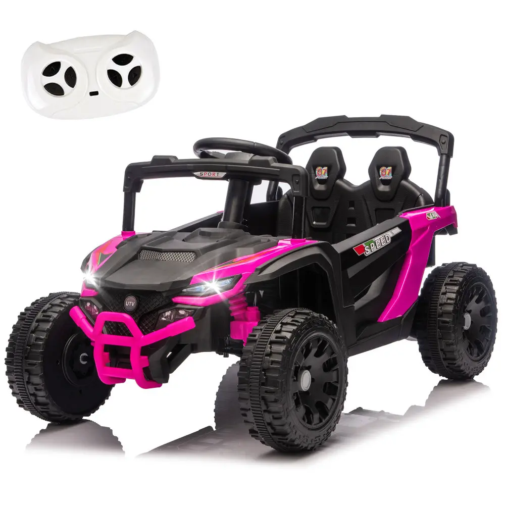 24V Kids Ride On UTV, 2-Seater Electric Car with Suspension, Bluetooth, MP3 & LED Lights