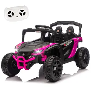 24V Kids ride on UTV W/ 2.4G PC,80W*2,Four-wheel suspension, Anti-Collision bar, High Chassis and Anti-Slip Grip wheels, Bluetooth and Music,Provide a speed of 1.86-3.11mph for Kids Aged 3-5