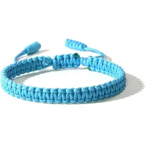 Pingyongchang Boho Surfer Bracelets Handmade Knitted String Rope Braided Adjustable Anklets Summer Friendship Yoga Kabbalah Protection Waterproof Beach Jewelry for Couple Women Men