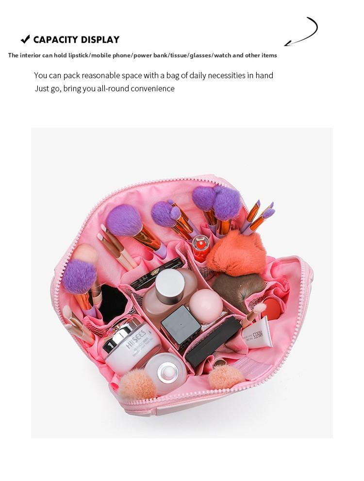 Diamond-shaped bag is super practical, large-capacity, and aesthetically pleasing. It is a storage bag for travel and commuting with a striped three-dimensional design, also suitable as a makeup bag