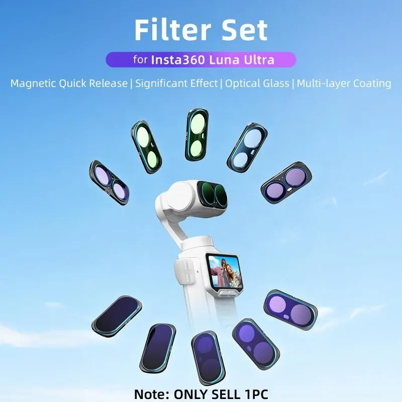 Insta360 Luna Ultra Filter Kit Magnetic Quick Release Optical Glass Lens Filters Optical Filters Shadowstone Camera Accessories