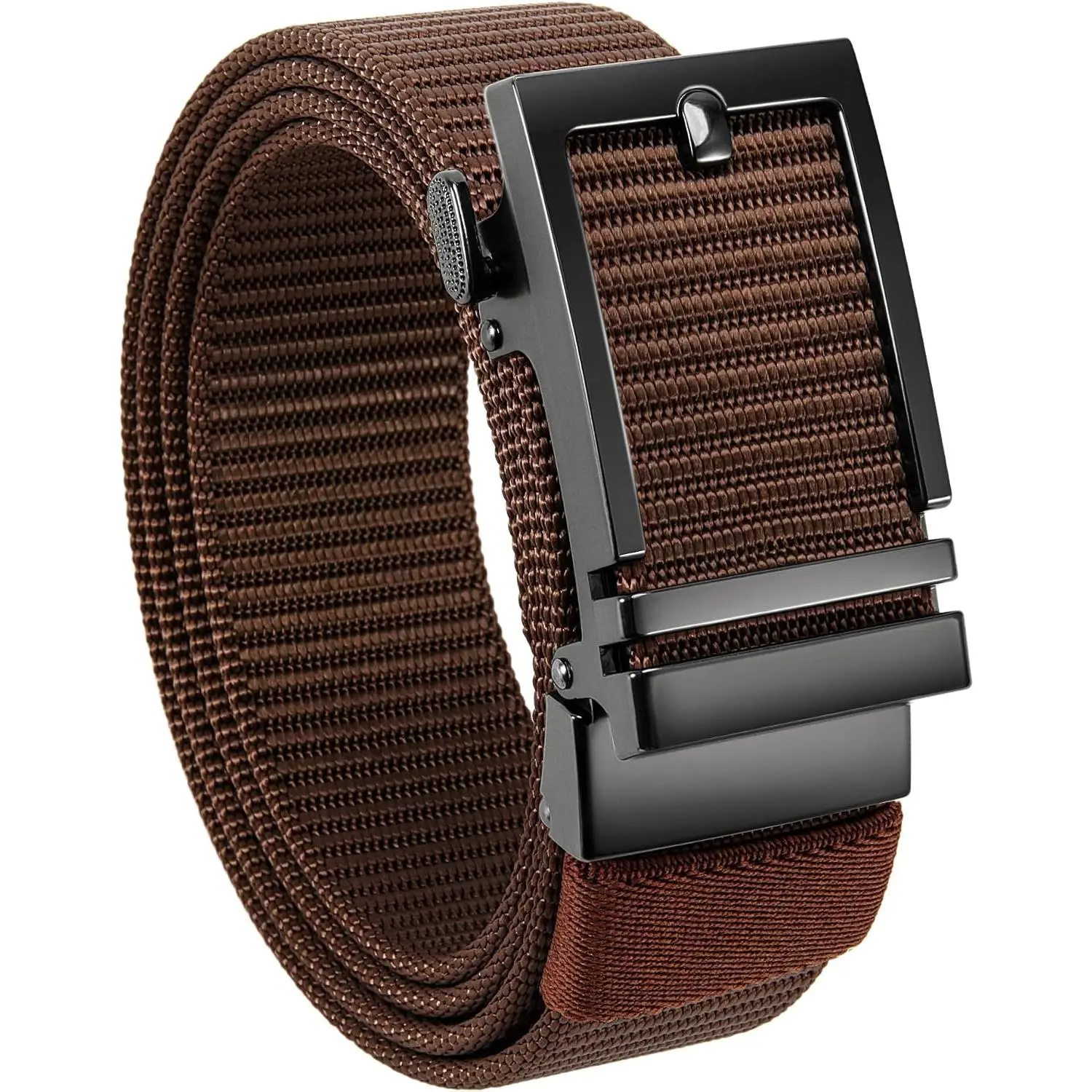 Men's Heavy Duty Synthetic Nylon Ratchet Belt - 1.38in (3.8mm Thickness), Automatic Adjustable Buckle, Male Wear for Casual Golf, Adjustable to Fit Any Size Jeans, Web Belt, Easy Adjustment, 36 To 42 Waist Adjustable