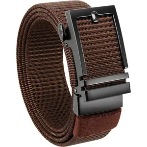 Nylon Ratchet Belts for Men - Casual Golf Web Belt Men 1 3/8" - Automatic Adjustable Buckle Fit Jeans