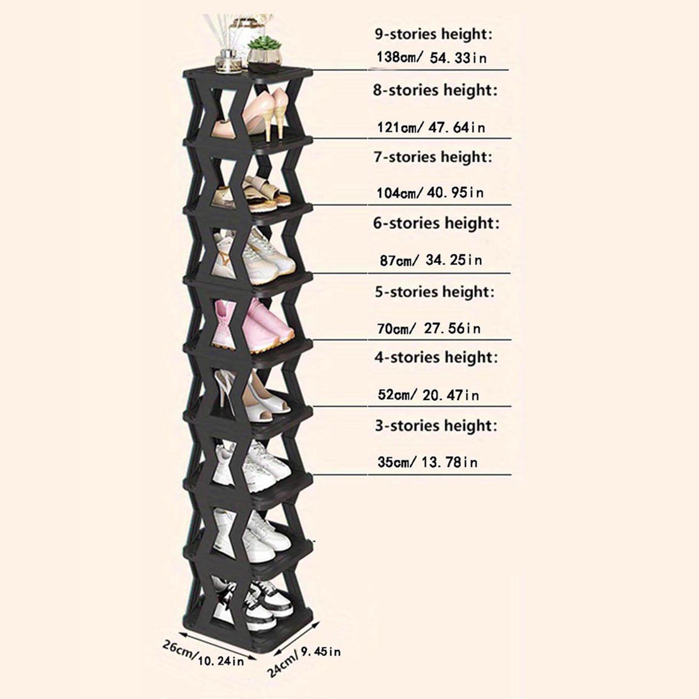 Multi-Layer Vertical Removable Shoe Rack, Modern Shoe Organizer Shelf for Easy Installation, Ideal Shoe Storage Rack for Home and Dormitory