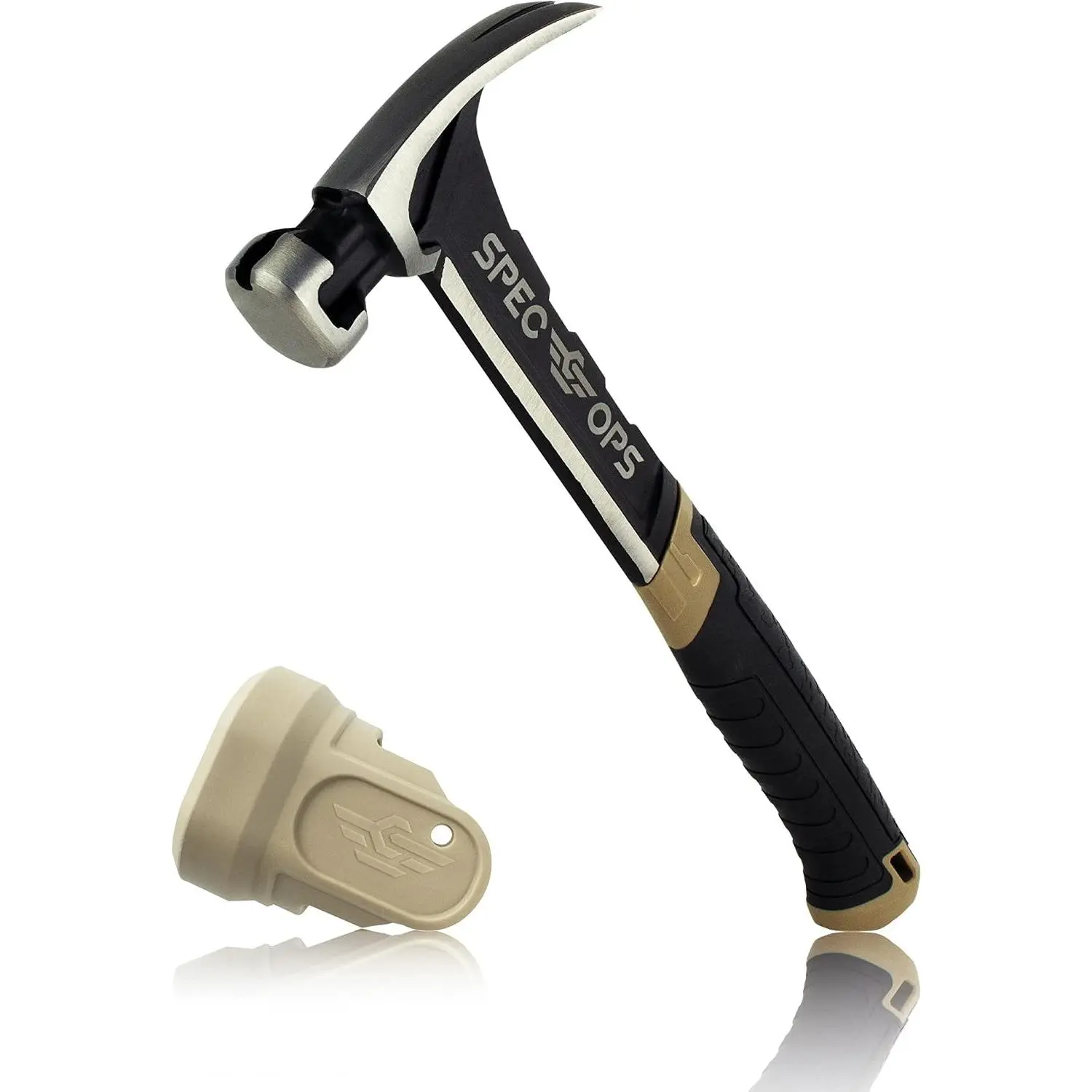 Nailing Hammer for Framing, Carpentry & Demolition, Rip Claw, Smooth Face with Shock-Absorbing Grip, 20 Oz with Mallet Cap