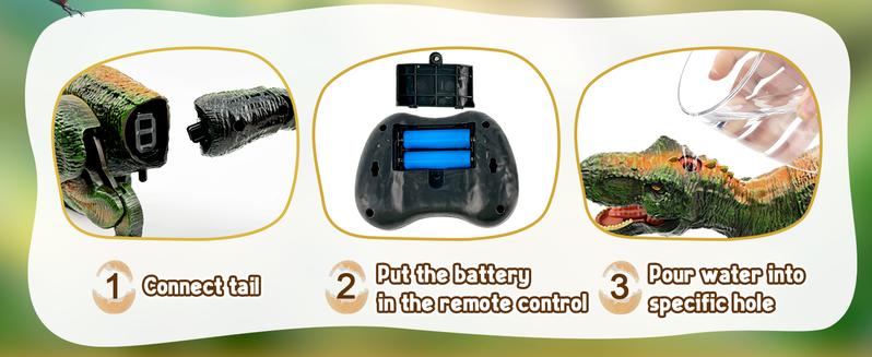 Remote Control Dinosaur for Boys 4-7, Robot Dinosaur Toys for Kids 5-7, rc Dinosaur with Realistic Legs & Spray Stream,Remote Dinosaur Toys for Kids3 4 5 6 7 Year Old boy Birthday Gift (Green)