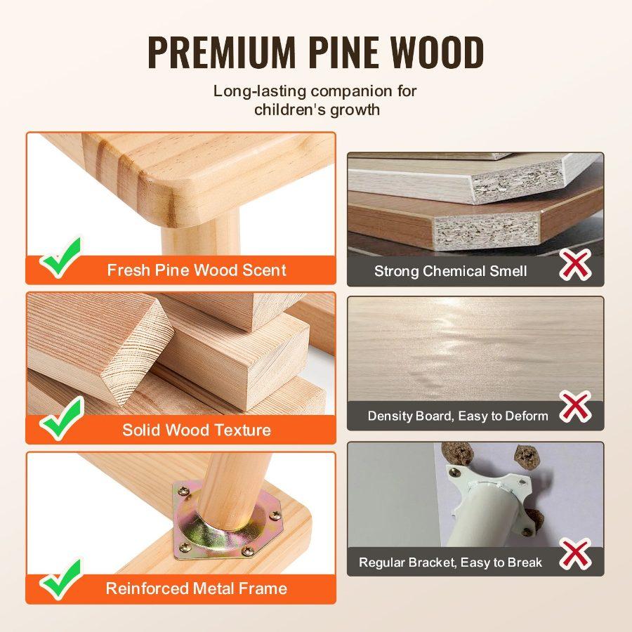 VEVOR Sensory Table for Toddlers, Kids Activity Table with Double-Sided Tabletop Non-Slip Feet, Indoor/Outdoor Play Activity Table, Wooden Sensory Table for Drawing Studying, Ideal Gift for Boy Girl