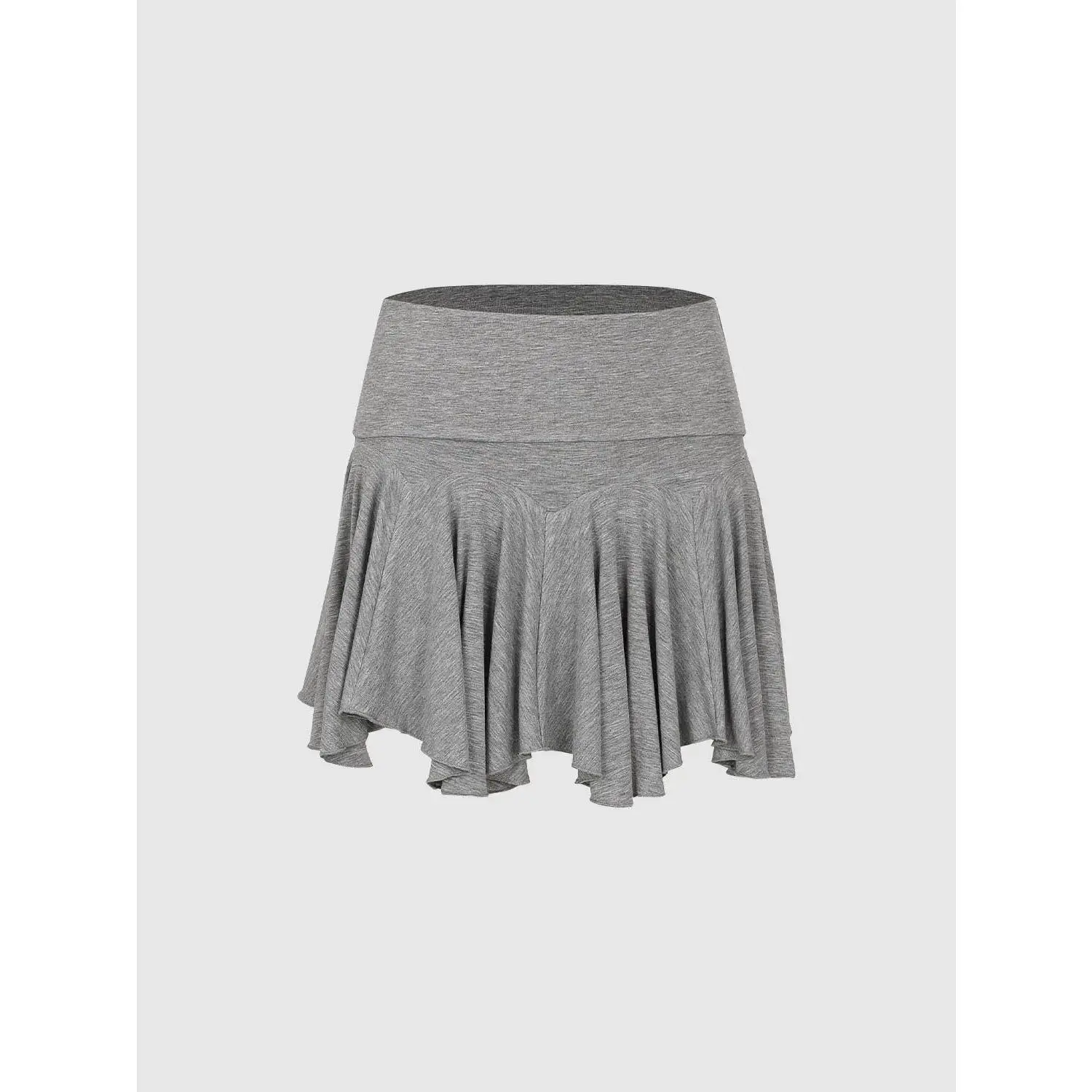 URBAN REVIVO Women's High-Rise Voluminous Draped Mini A-Line Skirt - Pleated Stretch Viscose, Casual, Built-In Stretch, Skirts, Flowy Skirts, Feminine Skirts