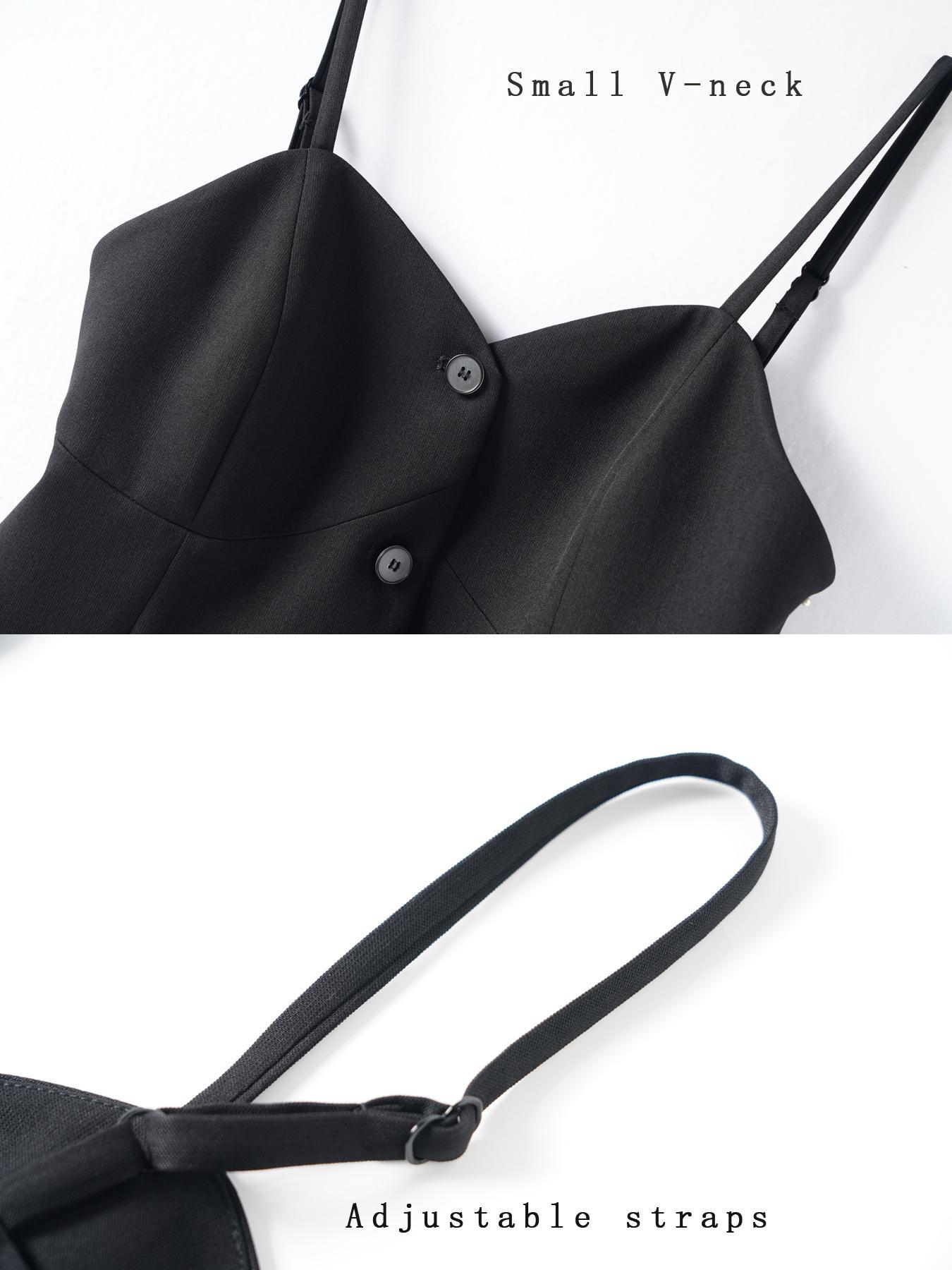 Women's Solid Color Elegant Chic Sleeveless Cami Top Spaghetti Strap Top for Daily Wear, Ladies Clothes for All Seasons