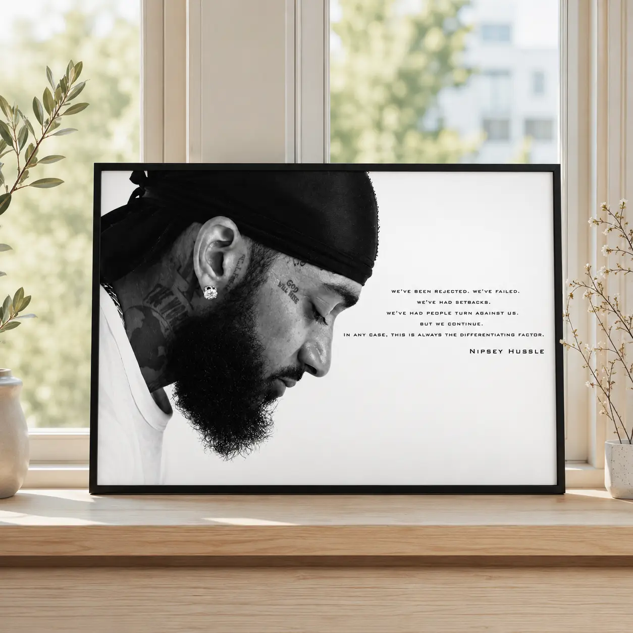 Nipsey Hussle Quotes Canvas Wall Art - Minimalist Aesthetic Room Decor, Inspirational Hip Hop Rap Poster, Motivational Celebrity Print, Room Accessories for Rap Fans, Bedroom Office Decor, Mother’s Day Gift Idea
