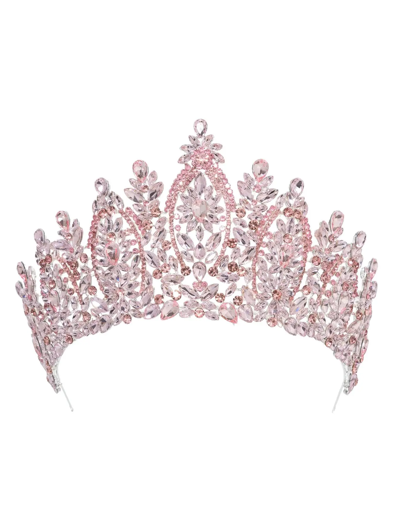 European and American bride crown elegant crystal full rhinestone tiara photo studio hair accessory alloy bridal headpiece Bridal Hair Accessories