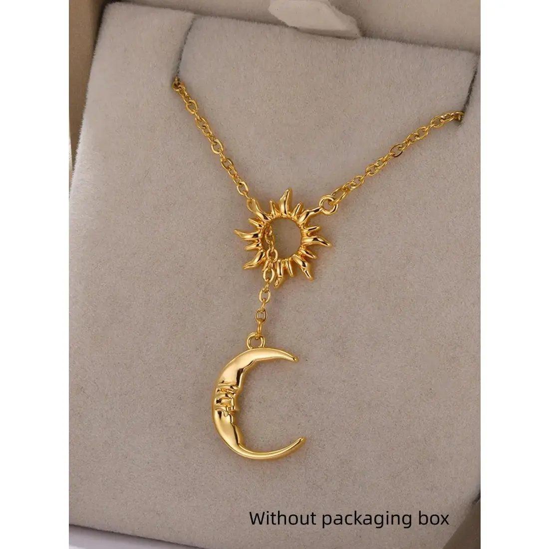 Sun & Moon Design Pendant Necklace for Women & Girls, Fashion Jewelry for Party, Daily Clothing Decor, Trendy All-match & Exquisite Jewelry for Birthday Gift, Minimalist Necklaces, Fashion Accessory Necklace
