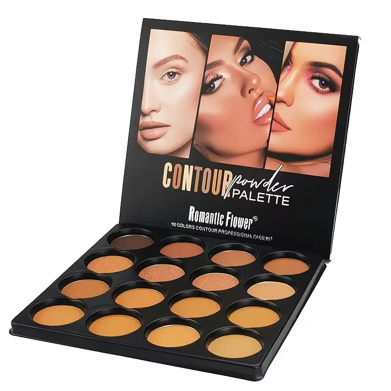 16 Color Foundation Palette, 12 Contour Shades & 4 Highlighter Blushes, Bronzer, Long-Lasting Matte Finish, Natural Makeup Set