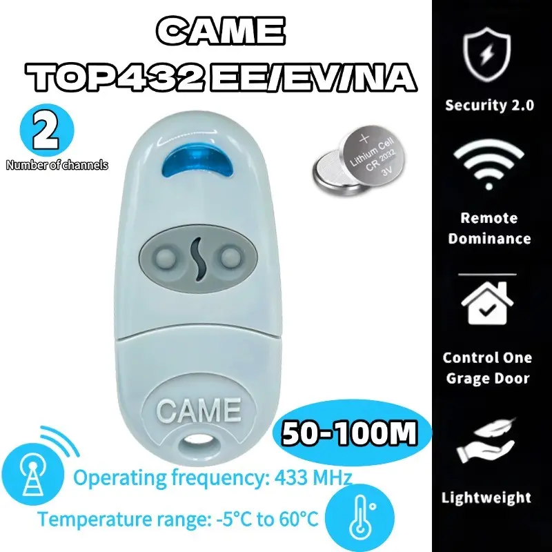 Universal Door Access Remote Control, Came Top-432 Ee/ev/na, 433.92mhz RF Transmitter, Fits Automatic Doors & Garage Openers