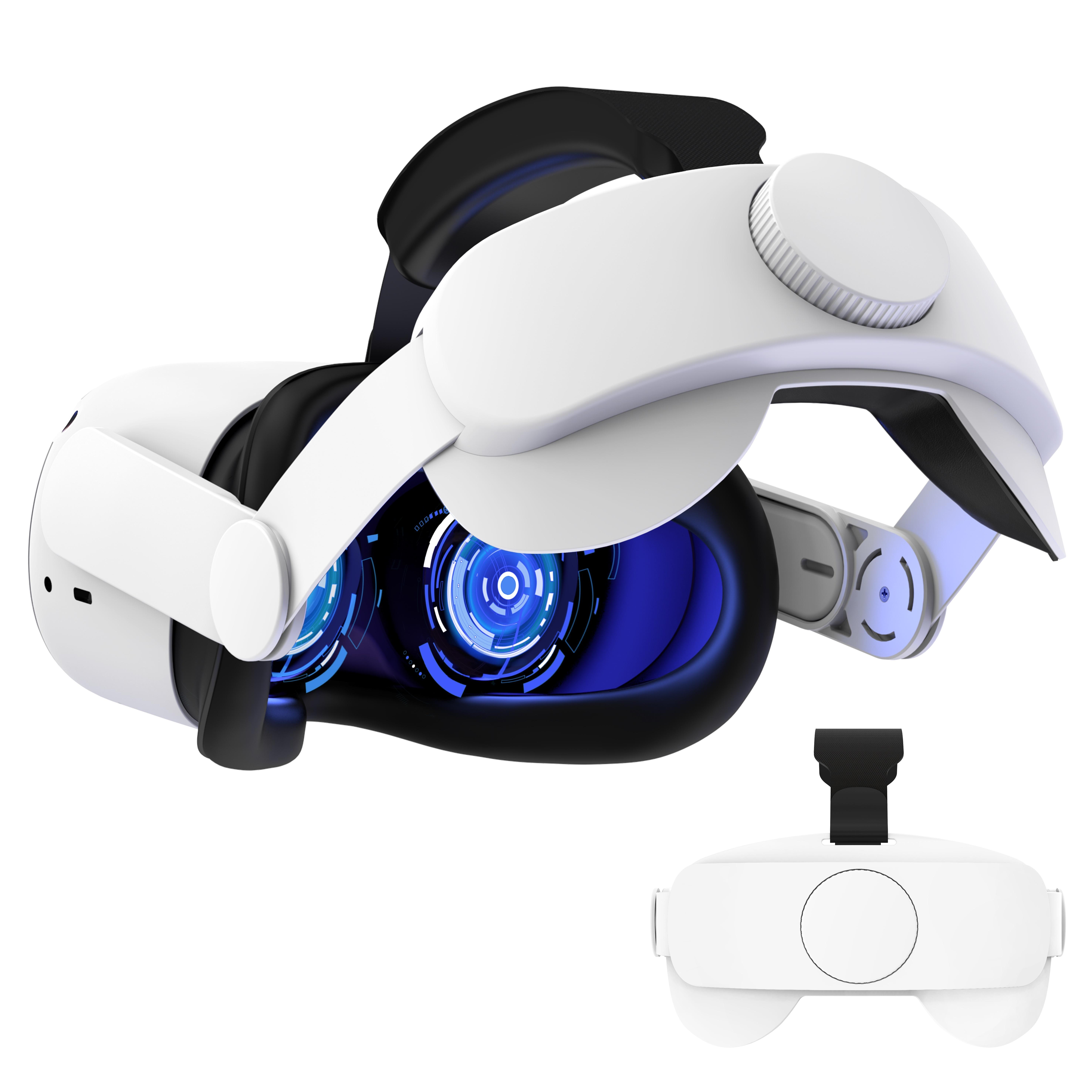 Head Strap Compatible with Oculus Quest 2, Meta Quest 2 Accessories Adjustable Elite Strap Replacement for Enhanced Comfort Support and Gaming Immersion in VR (Without Battery)White & Black Color Options smart ring ultrahuman