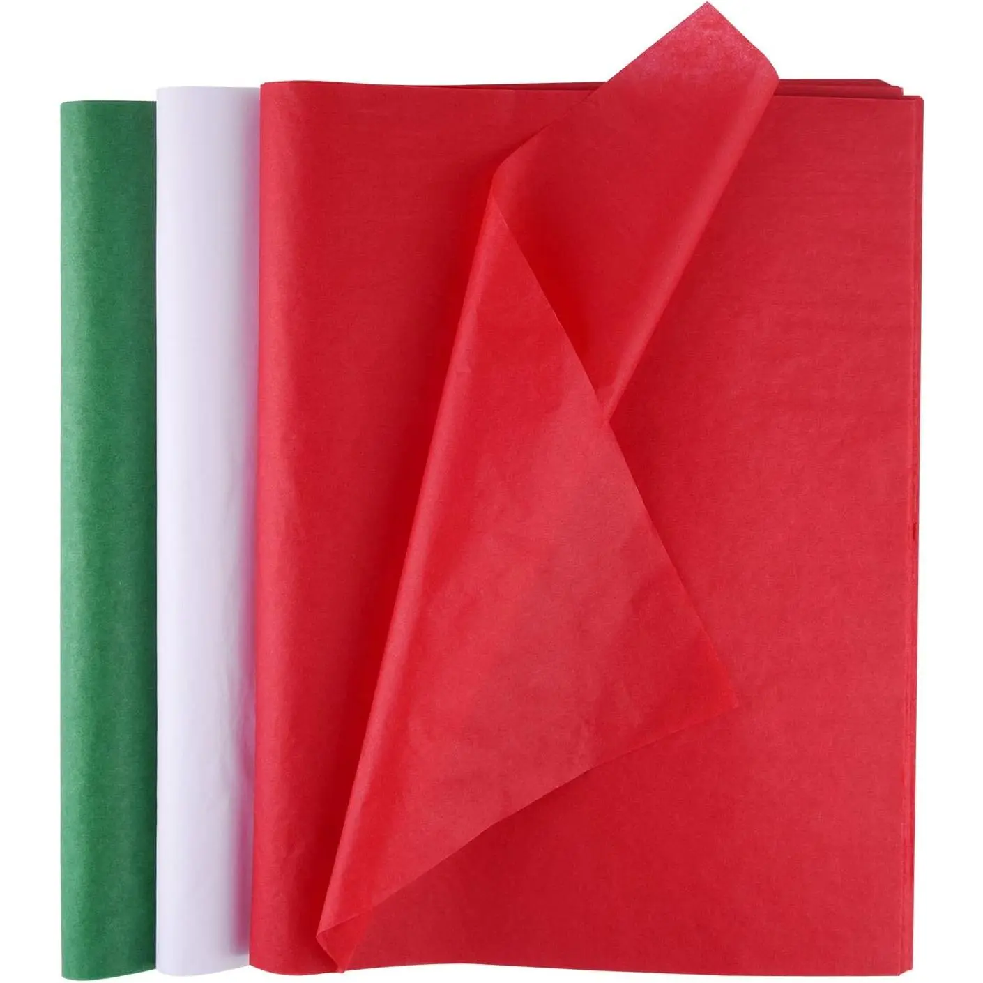 60 Christmas Tissue Paper Sheets 50 * 35cm Christmas Wrapping Paper for DIY and Craft  Bags Decorations (Red, Green, and White)