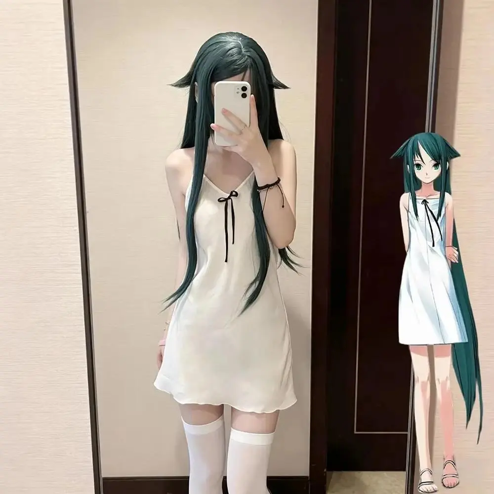 Anime The Song of Saya Saya Cosplay Dress Costume Women White Camisole Skirt Summer Nightgown Carnival Clothes