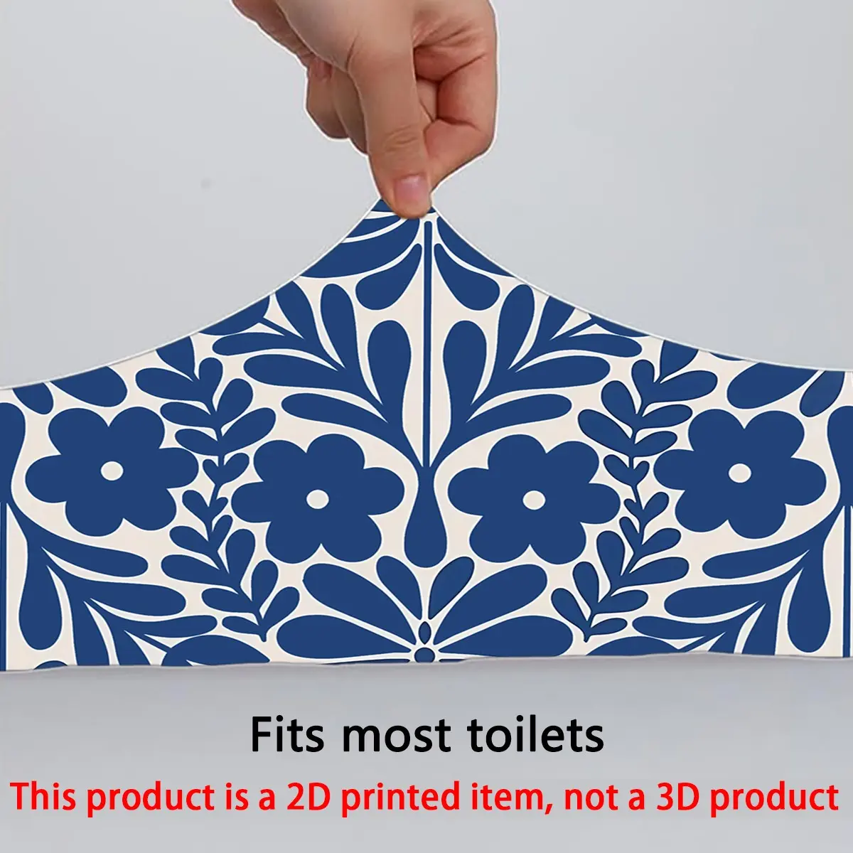 Blue Sparkling Flower Toilet Tank Cover Set, Milk Silk Toilet Tank Cover, Full Elastic Cover, U-Type Adapter, Bathroom Decor Accessories
