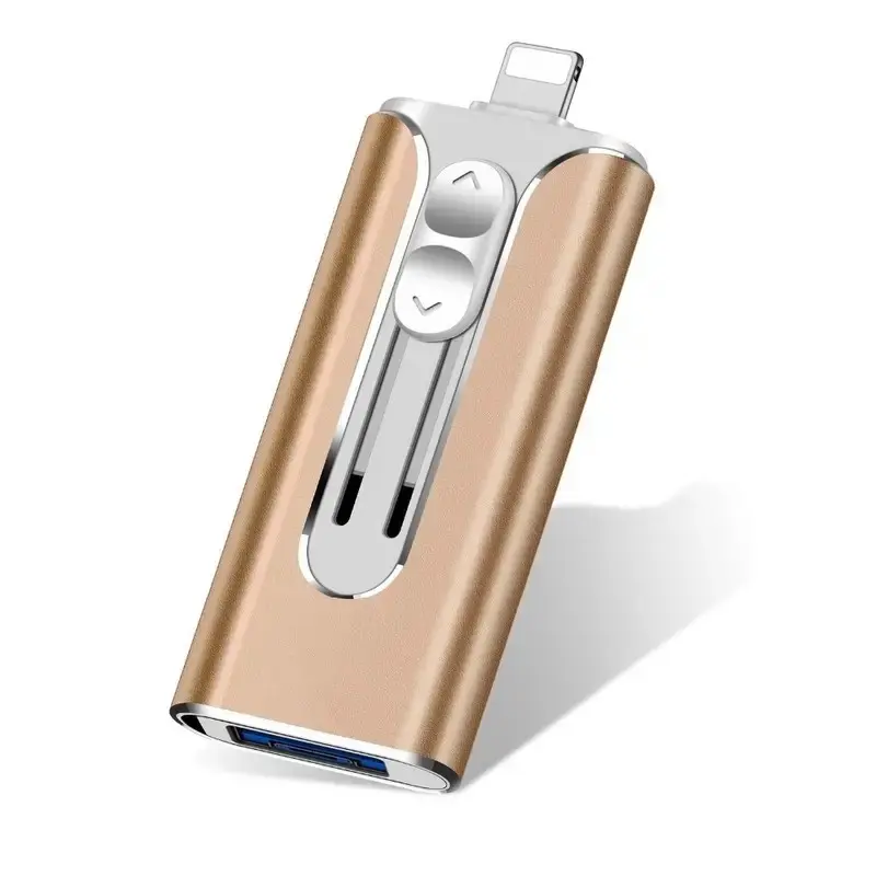 4-in-1 USB 3.0 Flash Drive for iPhone & Type-C & Android & PC, High-Speed External Storage 64GB/128GB/256GB/512GB/1TB, Backup Photos and Videos, USB Memory Stick Pen Drive Thumb Drive, Christmas Gift for Boyfriend & Husband & Wife