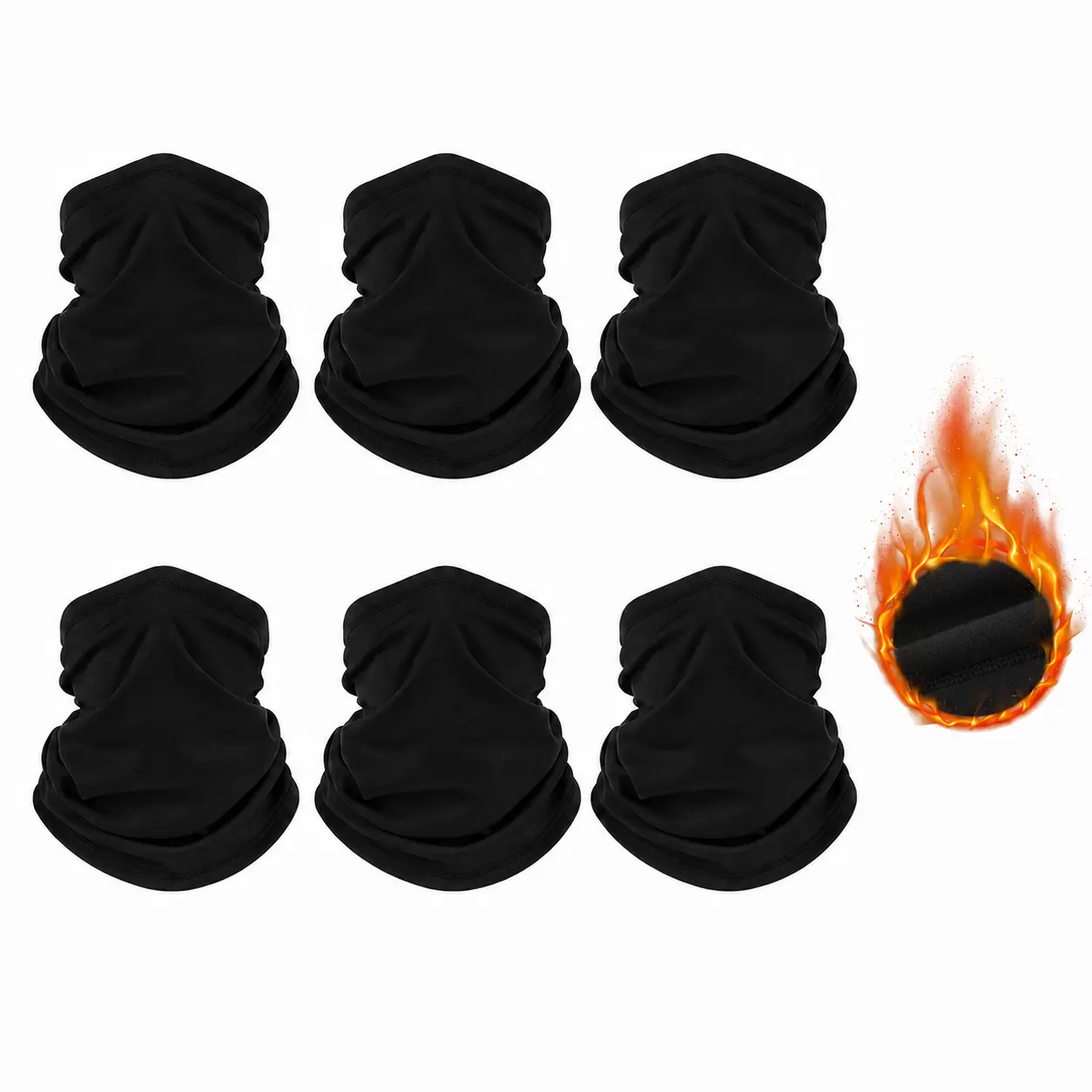 6 Pack Neck Gaiter Winter Face Cover, Unisex Windproof Neck Warmer Scarf for Men & Women, Stretch Cold Weather Mask for Outdoor Sports, Skiing & Hiking