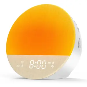 Clock Sound Machine Sleeping, Sunrise Digital  Clocks Bedrooms, Loud  Speaker Alarms Clock 23 White Noise  Alarms Snooze 12/24H Night Lights Timer USB  Dimmer, White