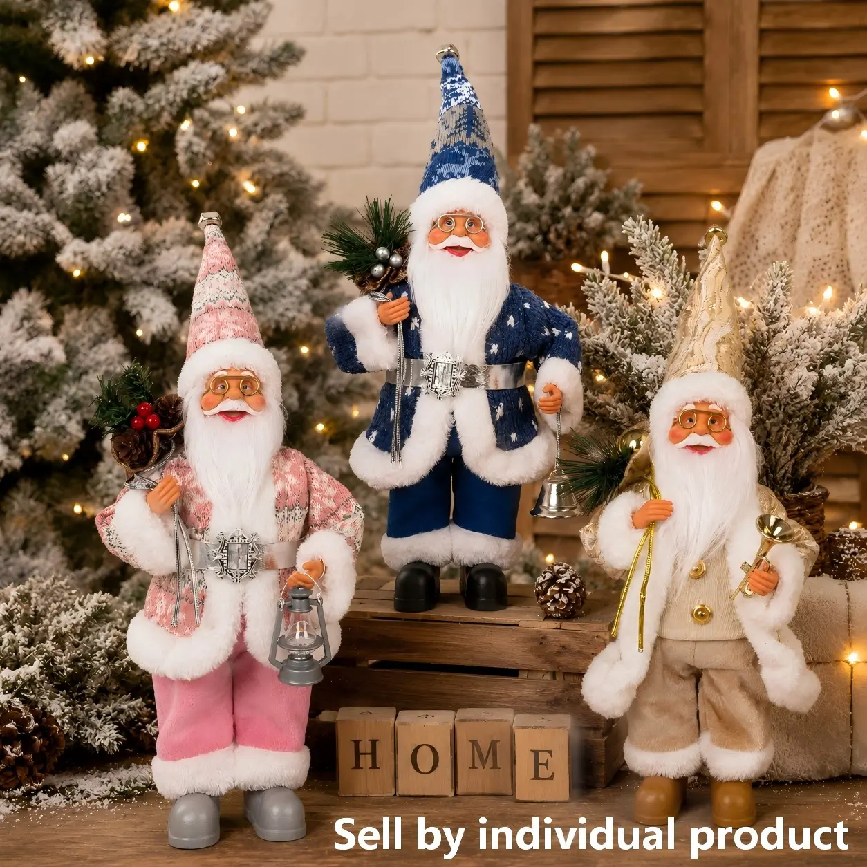 2026 Christmas Decorative Ornaments, Santa Claus Standing and Sitting Figurines, Home Party Decoration, New Year Gift, Holiday Dolls