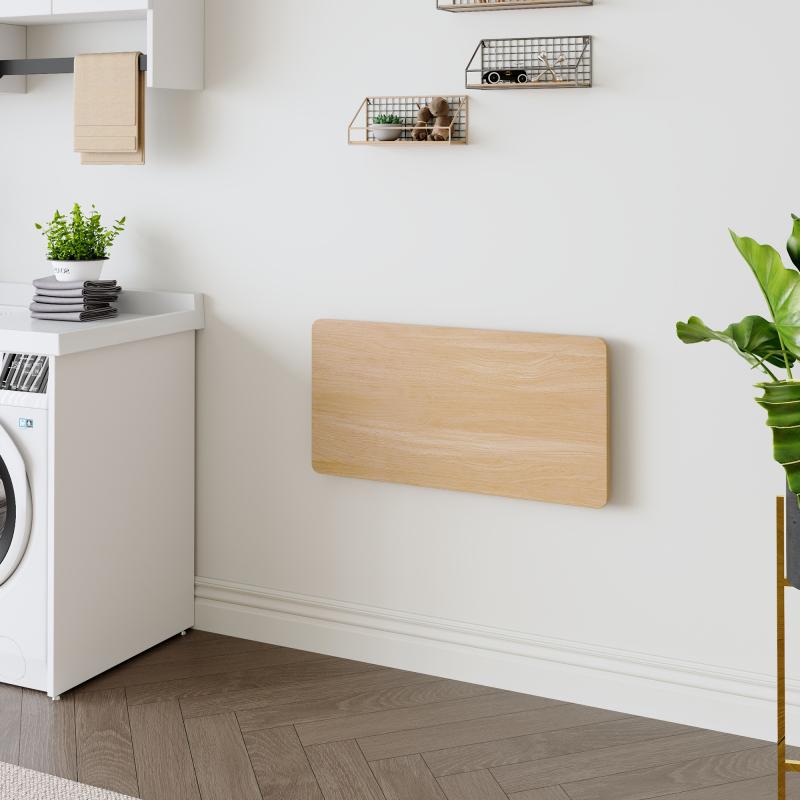 [SOIYELIFE] Laundry Room Folding Table Wall Mounted Folding Table for Small Spaces,Fold Down Desk,Workbench,Addition to Garage & Shed/Office/Laundry Room/Bar/Kitchen & Dining Room,31.5*15.7*6.5 inches.Cool furniture
