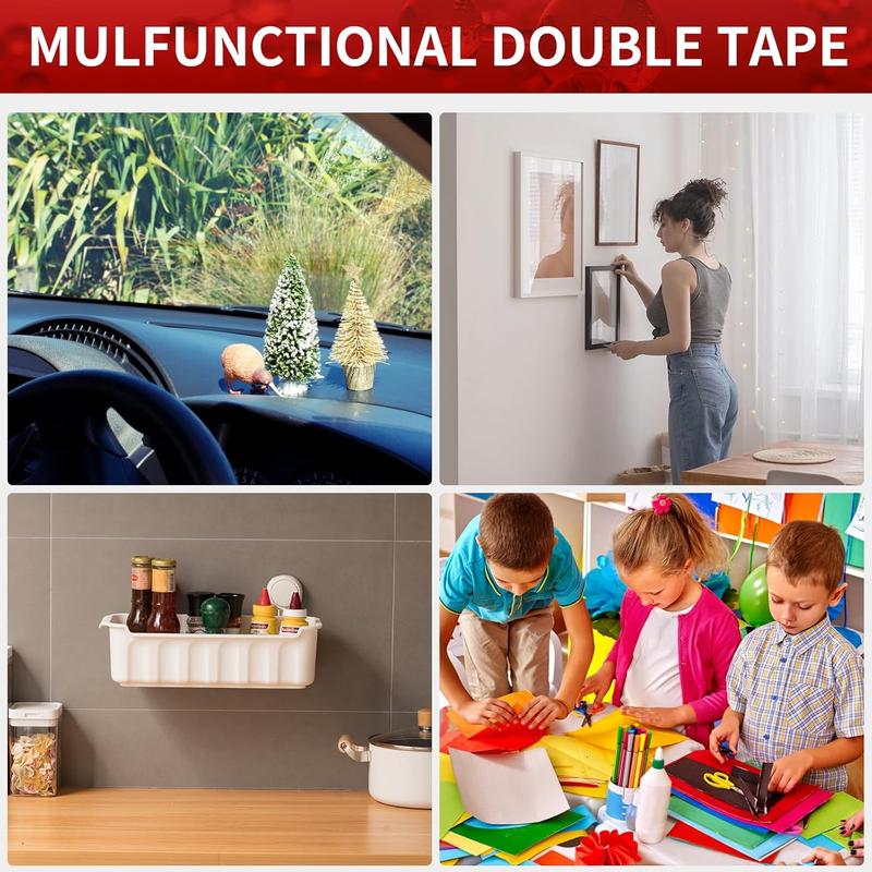 Double Sided Tape Heavy Duty  2 Rolls Adhesive Tape, 19.68ft  Double Sided Mounting Tape,  Mounting  Tape, Two Sided Tape for , , Wall Hooks, LED Strips, DIY Projects
