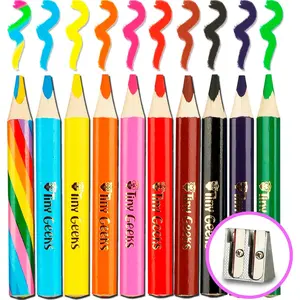 Jumbo Pencils - Set of 10 Triangle-Shaped Colored Pencils for Toddlers and Preschoolers – Includes Rainbow Version and Sharpener – Ideal for Beginners and Teacher-Recommended