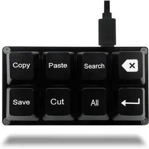 Copy Paste Search Backspace Save Cut  Enter 8-Key Keyboard SayoDevice  Handed OSU Keypad Programmable Mechanical Shortcut Macro Keyboard for Working and Gaming (Black)