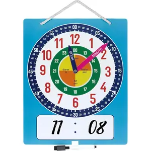 13.7'' x 11.2" Magnetic Writable Dry Erase Learning Clock for Kids, Teaching Demonstration Clock for Kids to Tell Time, Perfect for Home School Classroom Supplies, Pen Included