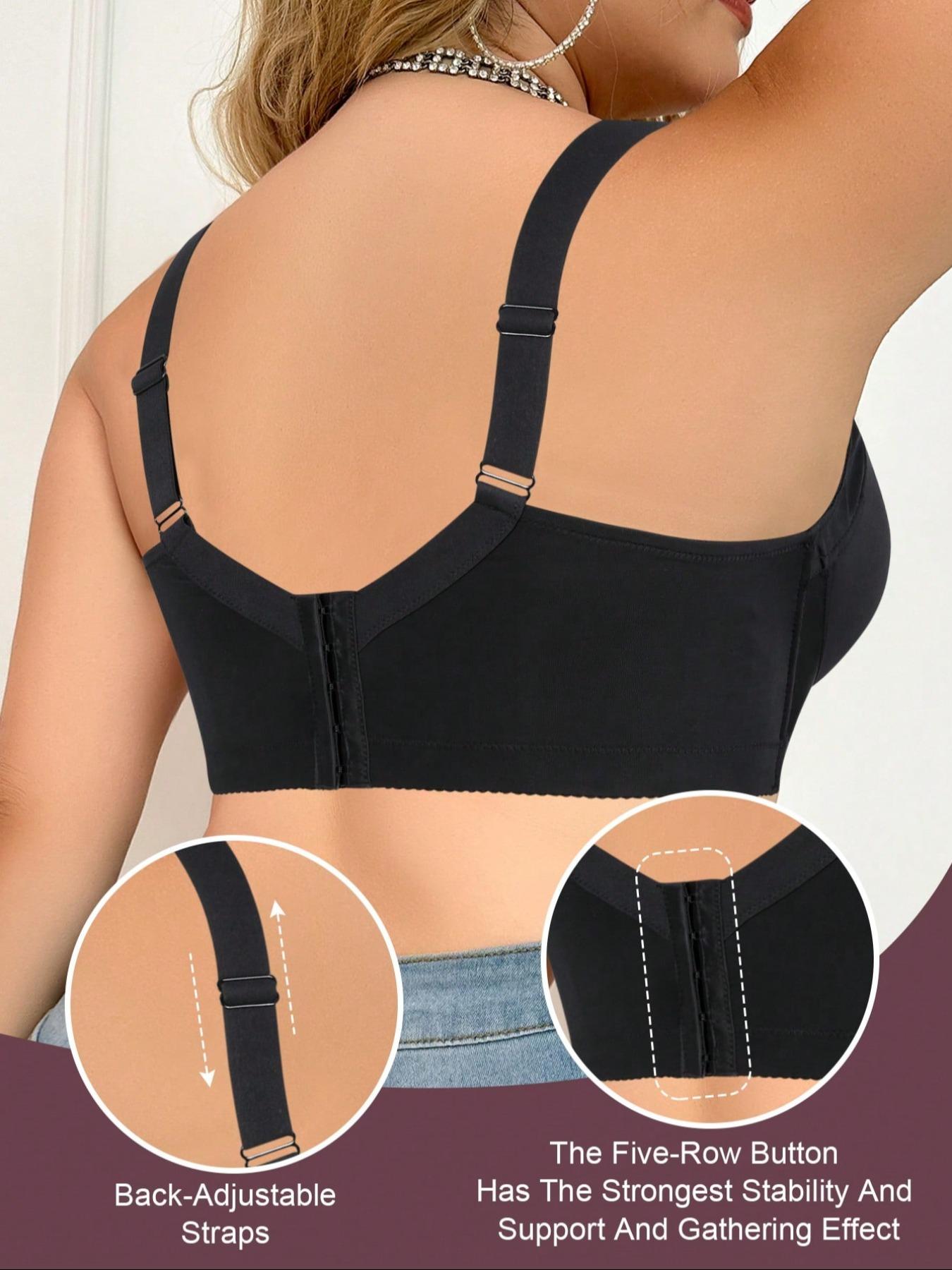 Women's Plus Size Bras Basic Casual Style Bra Supportive Medium Underwire Bra Full Coverage Bra Push Up Lingerie Anti Sagging Bra Comfort Smooth and Sexy Lace Bra Elegant Simple Bra Everyday Bra Halloween Lingerie Sports Bras for women