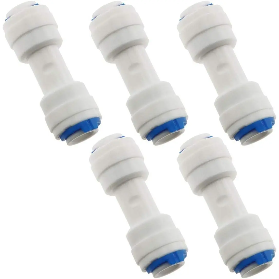 5-Pack RO Water System  Straight 1/4" Plastic Quick Pipe Fitting Reverse Osmosis Connector