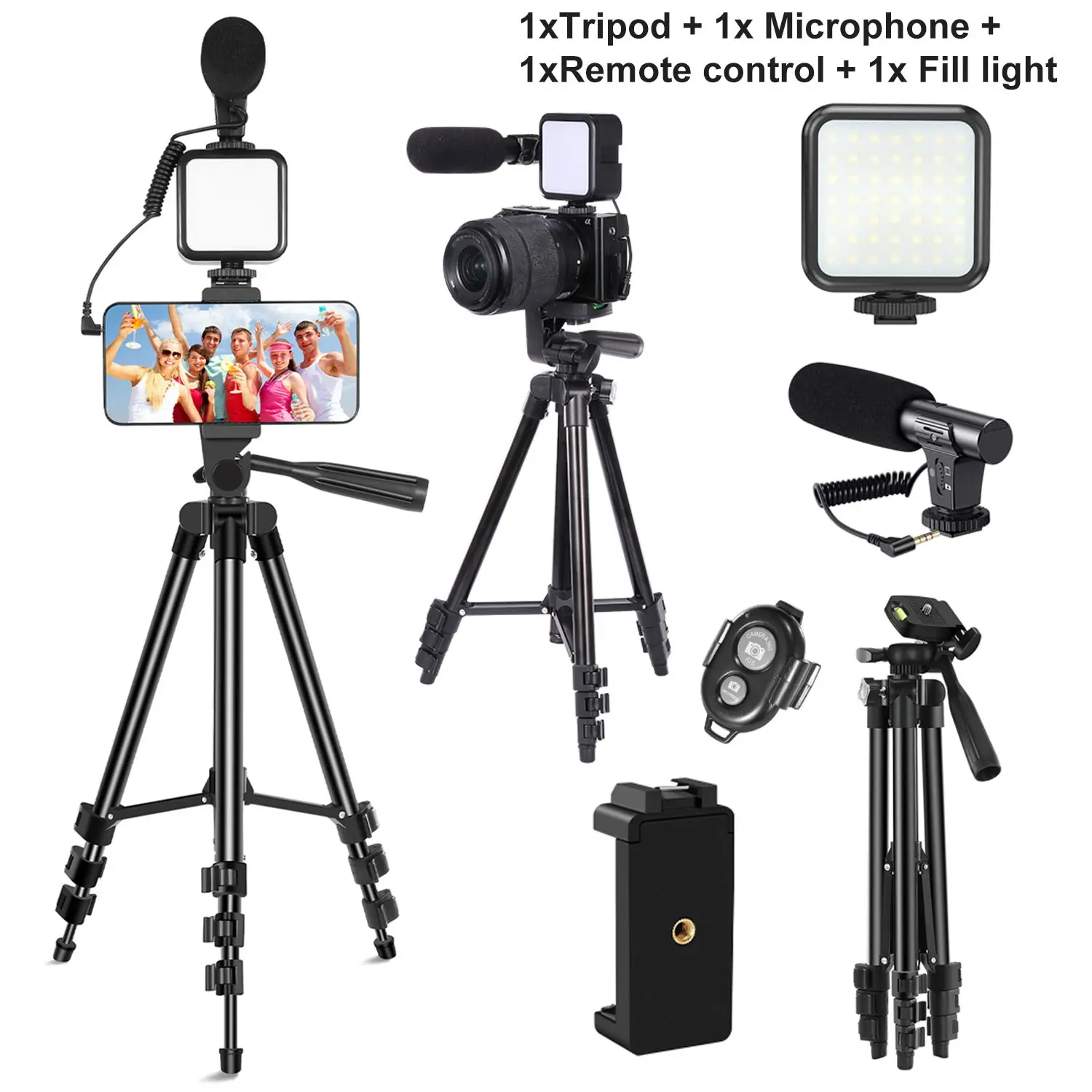Vlogging Kit for iPhone/Android, TikTok YouTube Starter Kit for Video Recording with Microphone