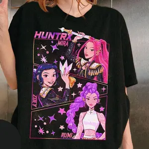 Kpop Demon Hunters Jinu Manga Graphic Tee, Kpop Huntrix Demon Hunter Youth Shirt, Saja Girls Kpop T-Shirt for Men, Women and Kids