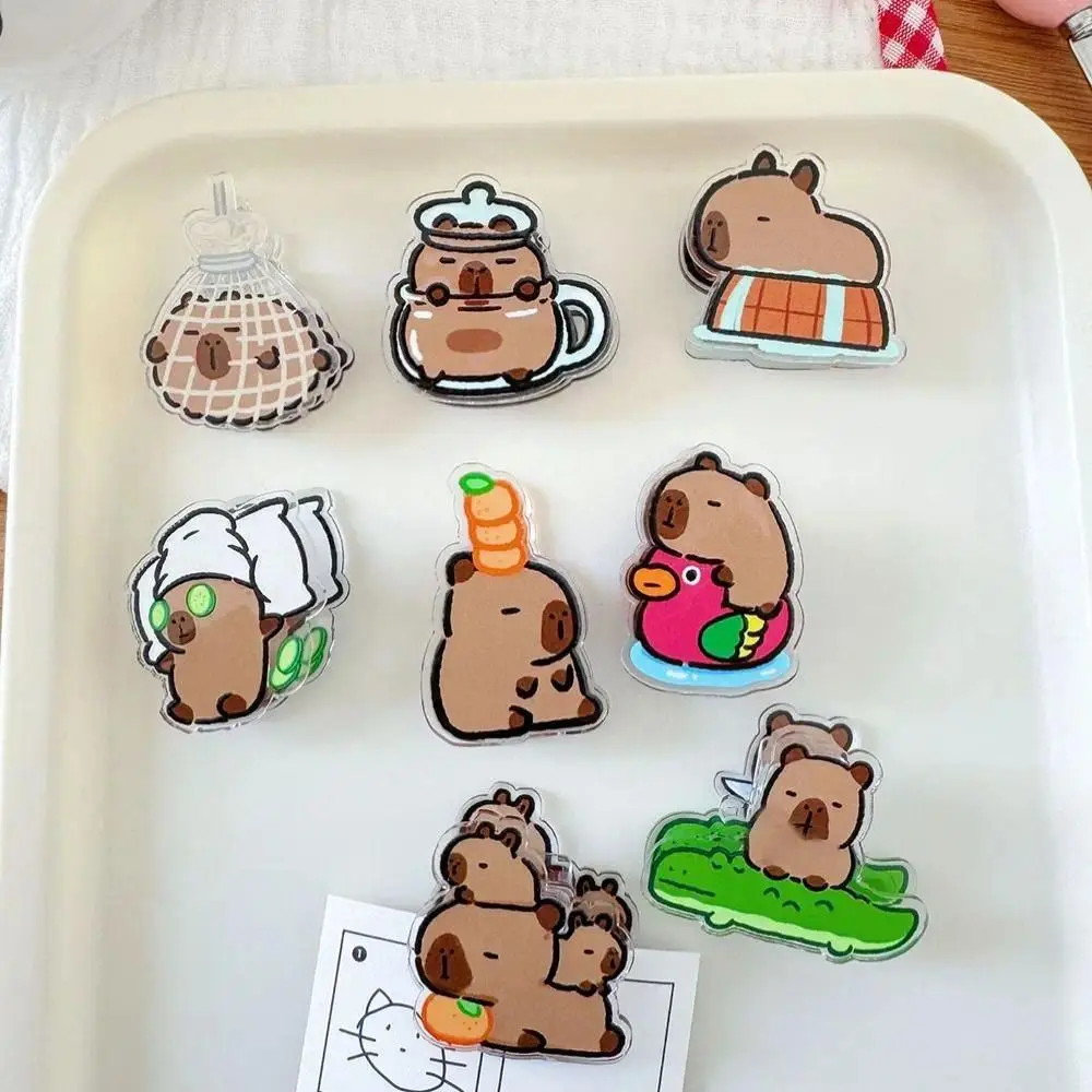 Capybara PP Clip Acrylic Clip Cartoon Cute Creative Note Clip High-value Test Paper Clip Gift Stationery