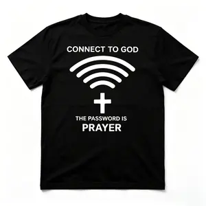 Connect To God The Password Ls PrayerT-Shirt 100% Heavy Cotton T Shirt