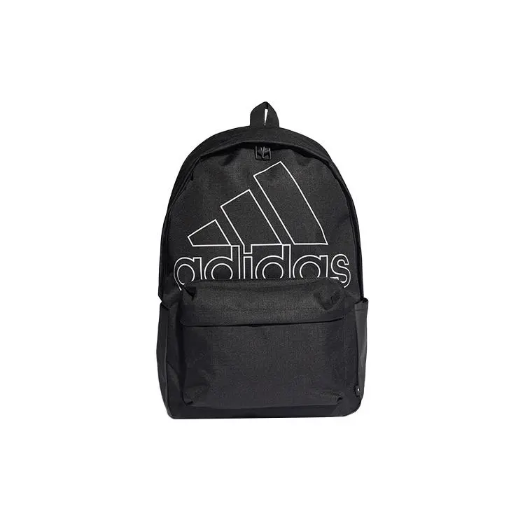 Adidas Large Logo Print Sport Backpack for Students – Polyester Unisex Casual Black Bag