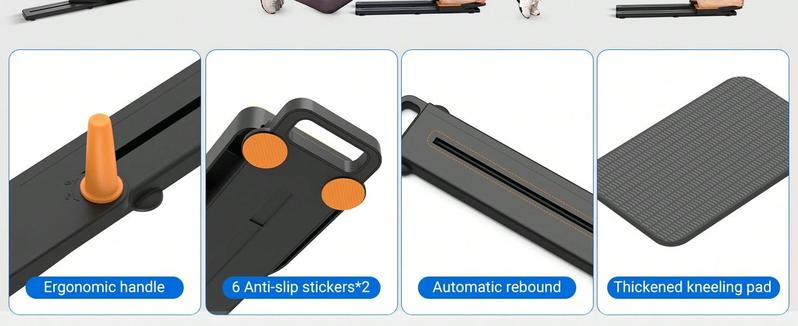 Multi-functional Ab Exercise Board, Foldable Home Pilates Reformer with Knee Mat, Timer and Resistance Bands, Abs Workout Equipment for Abdominal & Core Strength Training