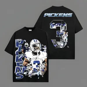 Men's George Pickens 3-Print Classic Simple 100% Cotton Lightweight Round Neck Acid Sports Tshirt - Shortsleeve Menswear Clothes for America's Team Sunday Football Casual Wear