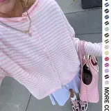 【Black Friday】Women's Striped Cardigan, Casual Long Sleeve Knitwear for Fall & Winter, Fashion Women's Knit Clothing for Daily Wear