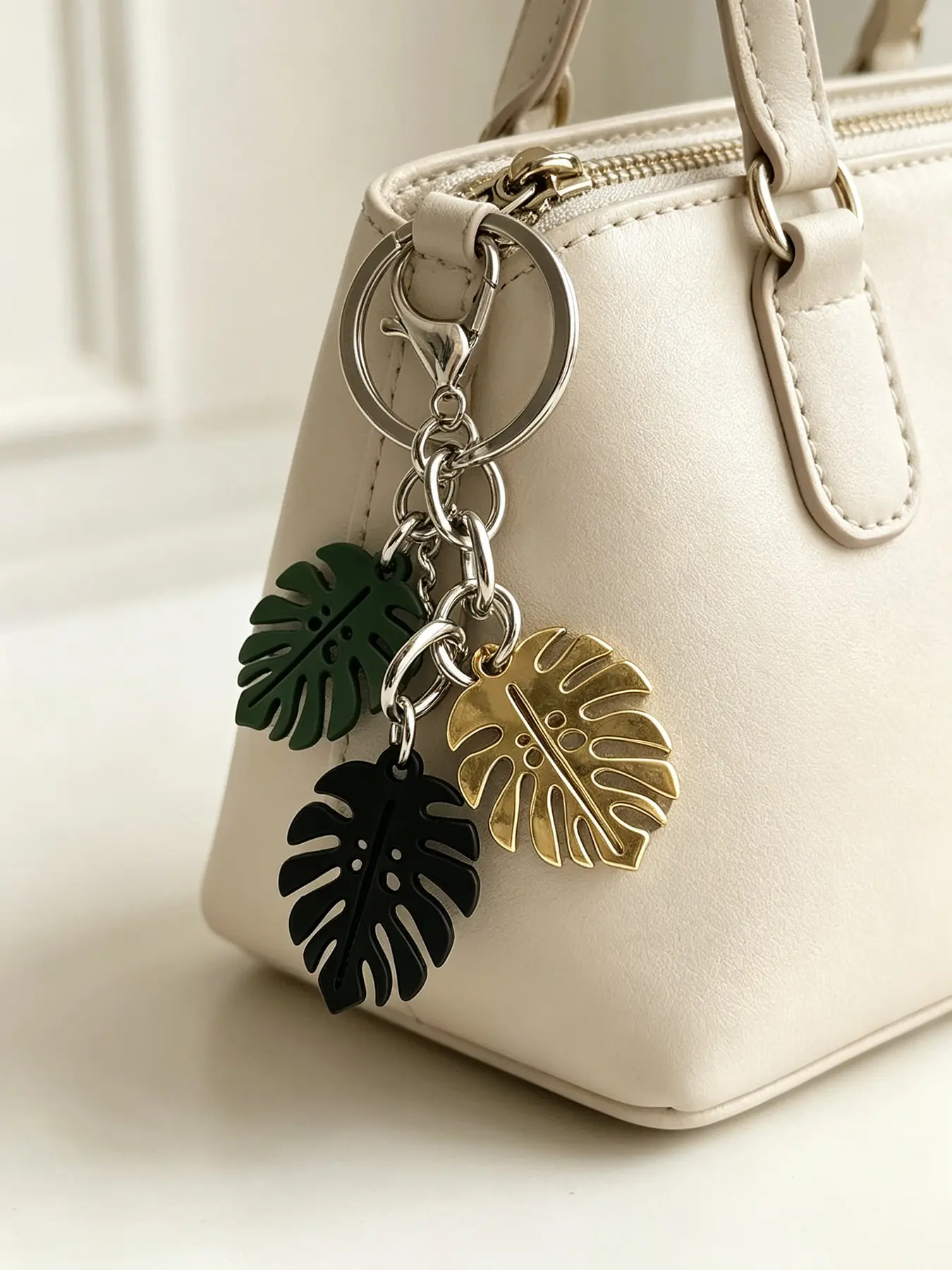 Creative Leaf Keychain, Boho Style Rectangle Keychain, Perfect Gift for Anniversary, Valentine's Day, Friends, Men, Women, All Seasons
