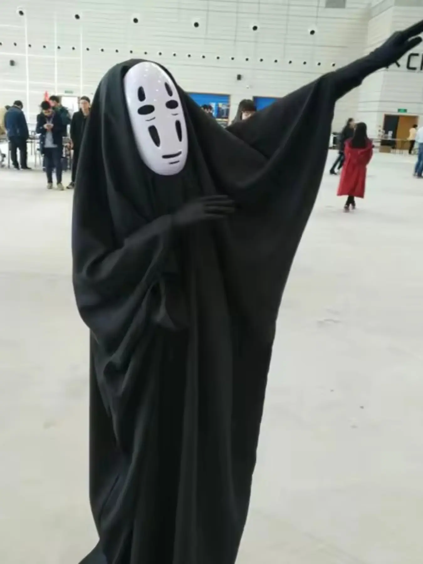 No Face Man Cosplay Costume, Halloween Dress, Neutral Anime Carnival Party Adult Clothes, Japanese Anime Cosplay Set, Fitted, All Seasons